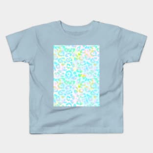 Blue Tie Dye Boho Leopard Print Kids T-Shirt